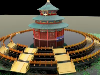 Chinese palace temple 3D model