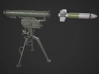9M133 Kornet Low-poly 3D model