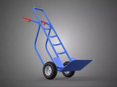 BLUE HAND TRUCK HANDTRUCK DOLLY SACK BARROW TROLLEY BOX CART TIP 3D model