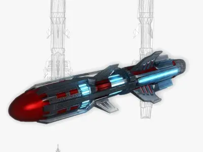 Missile 6 sci-fi low poly Low-poly 3D model