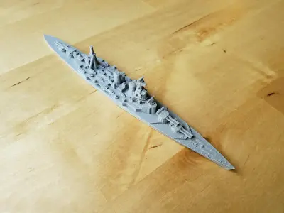 British Battlecruiser HMS Hood Warship 3D print model
