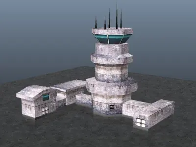 Control Tower Low-poly 3D model