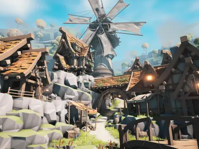 STYLIZED Fantasy Village - Low Poly 3D Art Low-poly 3D model