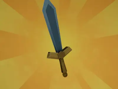 Stylized Sword Free low-poly 3D model buy