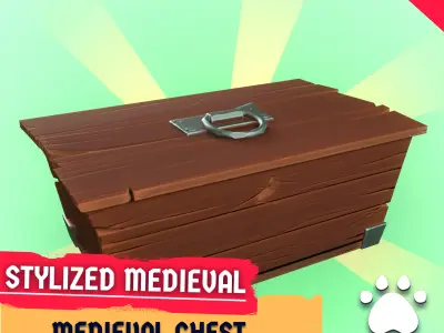 FREE - Stylized Medieval Chest Free low-poly 3D model