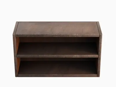 Simple Wooden Bookshelf 02 Low-poly 3D model