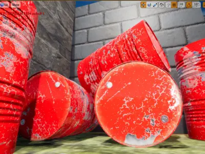 metal red barrel Low-poly 3D model