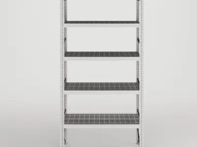 Warehouse shelf galvanized steel 3D model