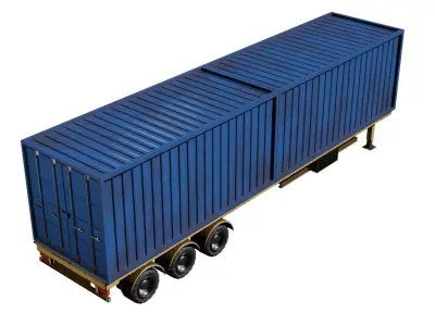 Container Trailer Low-poly 3D model