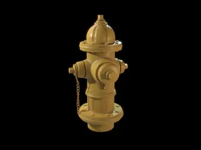 Firehydrant painted yellow Low-poly 3D model