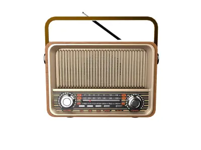 Vintage Radio Low-poly 3D model