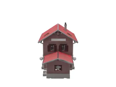 Model Train Station Building 3D model