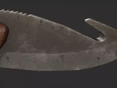 Gut Knife Game Ready Model Low-poly 3D model