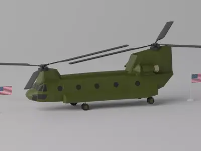 CH-47 Chinook US Army Transport Helicopter 3D model