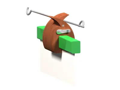 Rodholder piece of paper with hook Free 3D model