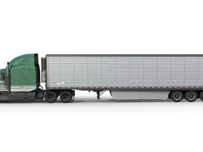 Peterbilt 377 refrigerated trailer Low-poly 3D model