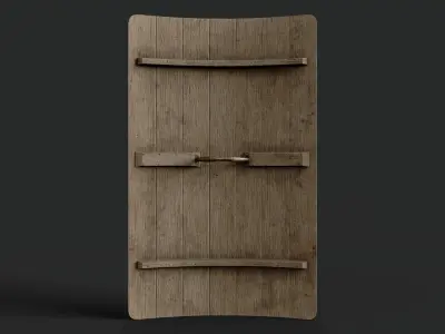 Slavic square leather shield-painted  turtle symbol Low-poly 3D model