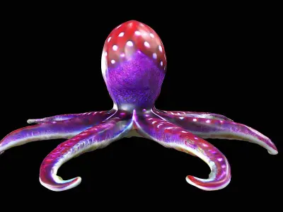 Cartoon Octopus 3D model buy