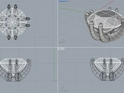 A package of ring heads engagement anniversary prong printable 3D print model