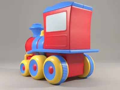 Small Toy Train Low-poly 3D model