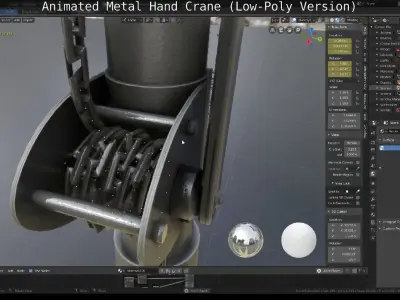 Animated Metal Hand Crane Low-Poly Version Low-poly 3D model