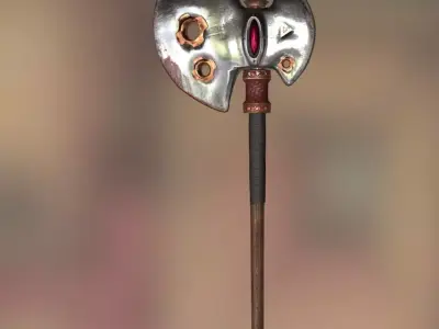 AXE HIGH POLY with eye Free 3D model
