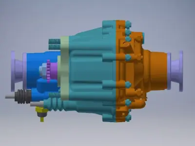 Vehicle transfer case assembly 3D model