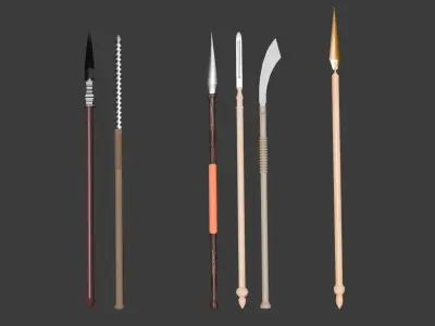 Spear collection Free 3D model