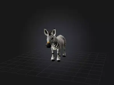 Realistic Zebra Model Low-poly 3D model
