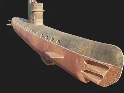 Submarine project 637  Low-poly 3D model