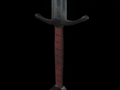 Medieval Sword Low-poly 3D model 3