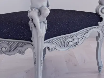 angel chair  Low-poly 3D model
