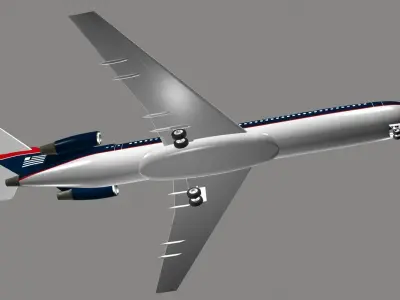 US  AIRWAYS 727 - 200 3D model