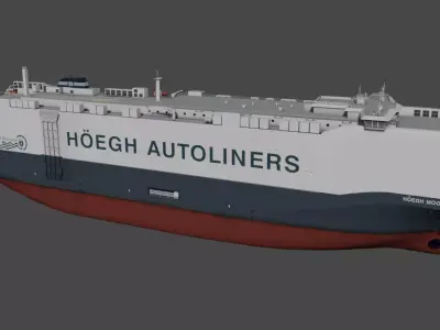 LNG-Powered Vehicles Carrier HOEGH MOONLIGHT Low-poly 3D model