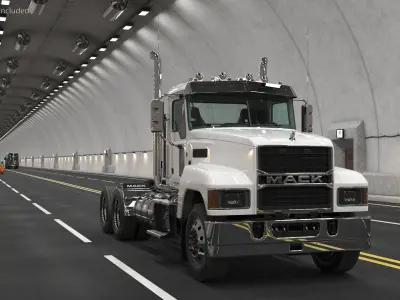 Mack Cargo Truck White 3D model