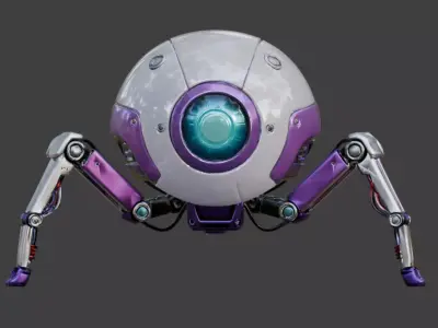 Futuristic Robotic Hacking Spider 3D  Low-poly 3D model