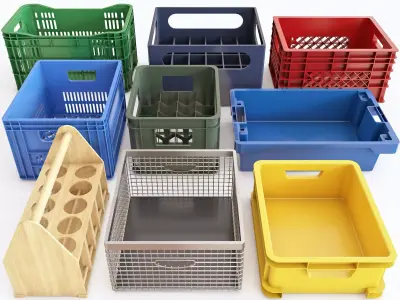 Plastic crate vol 03 3D model
