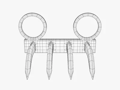 Tiger Claw Weapon - Vagh Nakha - Maratha weapon 3D model
