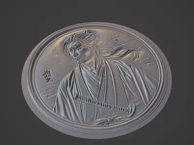 Miyamoto Musashi Medallion 3D print model purchase