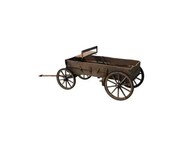 Western Chariot Free low-poly 3D model