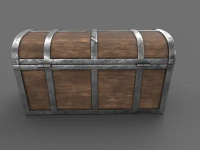 Treasure Chest Closed Game Ready Low-poly 3D model
