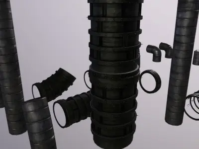 Machine Pipe Low-poly 3D model