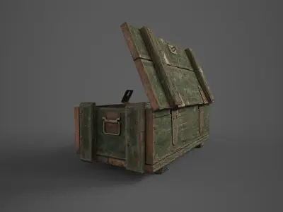Old military box Low-poly 3D model