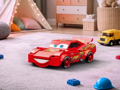 Cartoon Race Car Toy Low Poly 3D Model Low-poly 3D model