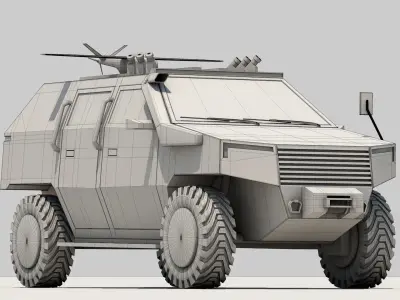 Lizard 4x4 Tactical Vehicle Concept All Version 3D model