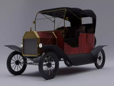 Model T Ford 1908 Low-poly 3D model