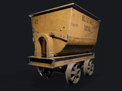 Mine Cart Low-poly 3D model purchase