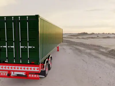 trailer portacontenedores Low-poly 3D model