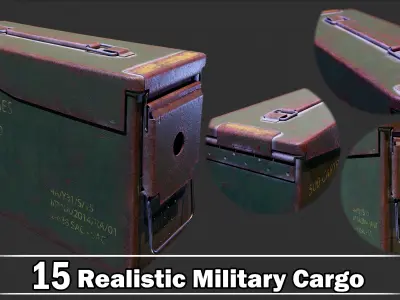 15 Realistic Military Cargo Game Ready VOL01  Low-poly 3D model