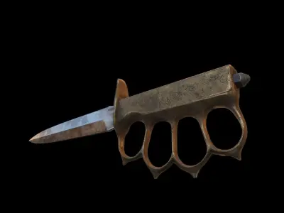 Knuckle Duster Trench Knife Low-poly 3D model
